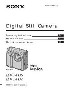 Sony MVC FD 7 manual. Camera Instructions.